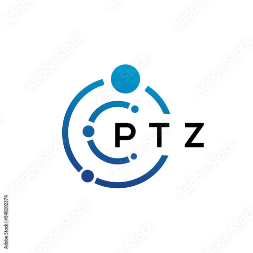 PTZ letter technology logo design on white background. PTZ creative initials letter IT logo concept. PTZ letter design. photo