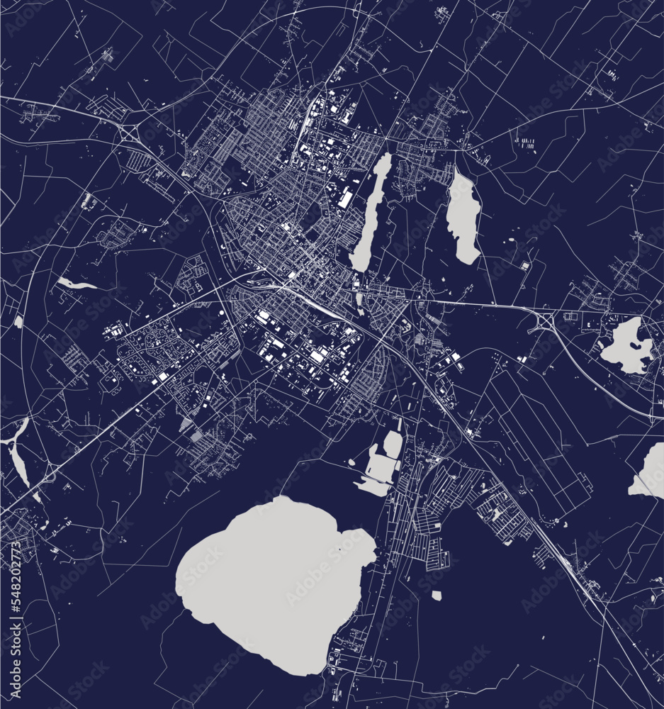 Obraz premium map of the city of Siauliai, Lithuania
