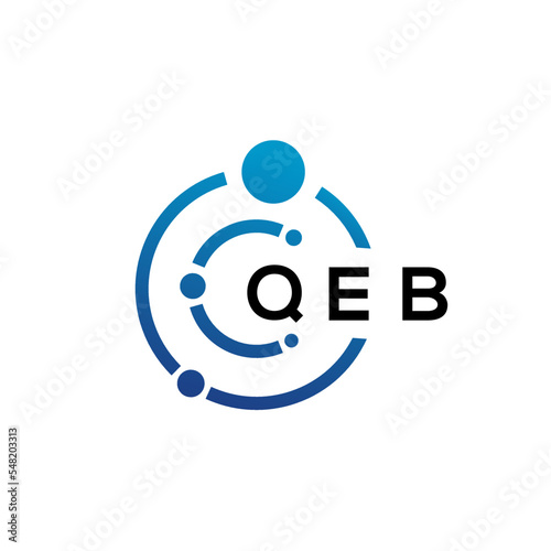 QEB letter technology logo design on white background. QEB creative initials letter IT logo concept. QEB letter design.