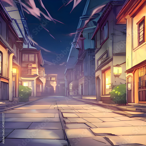 架空のアニメの街並み風景。 © Tokyo Design Club