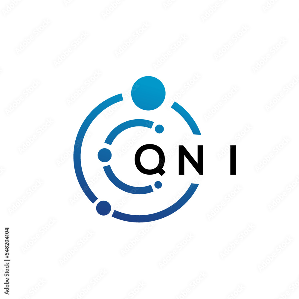 QNI letter technology logo design on white background. QNI creative initials letter IT logo concept. QNI letter design. QNI letter technology logo design on white background. QNI creative initials letter IT logo concept. QNI letter design.