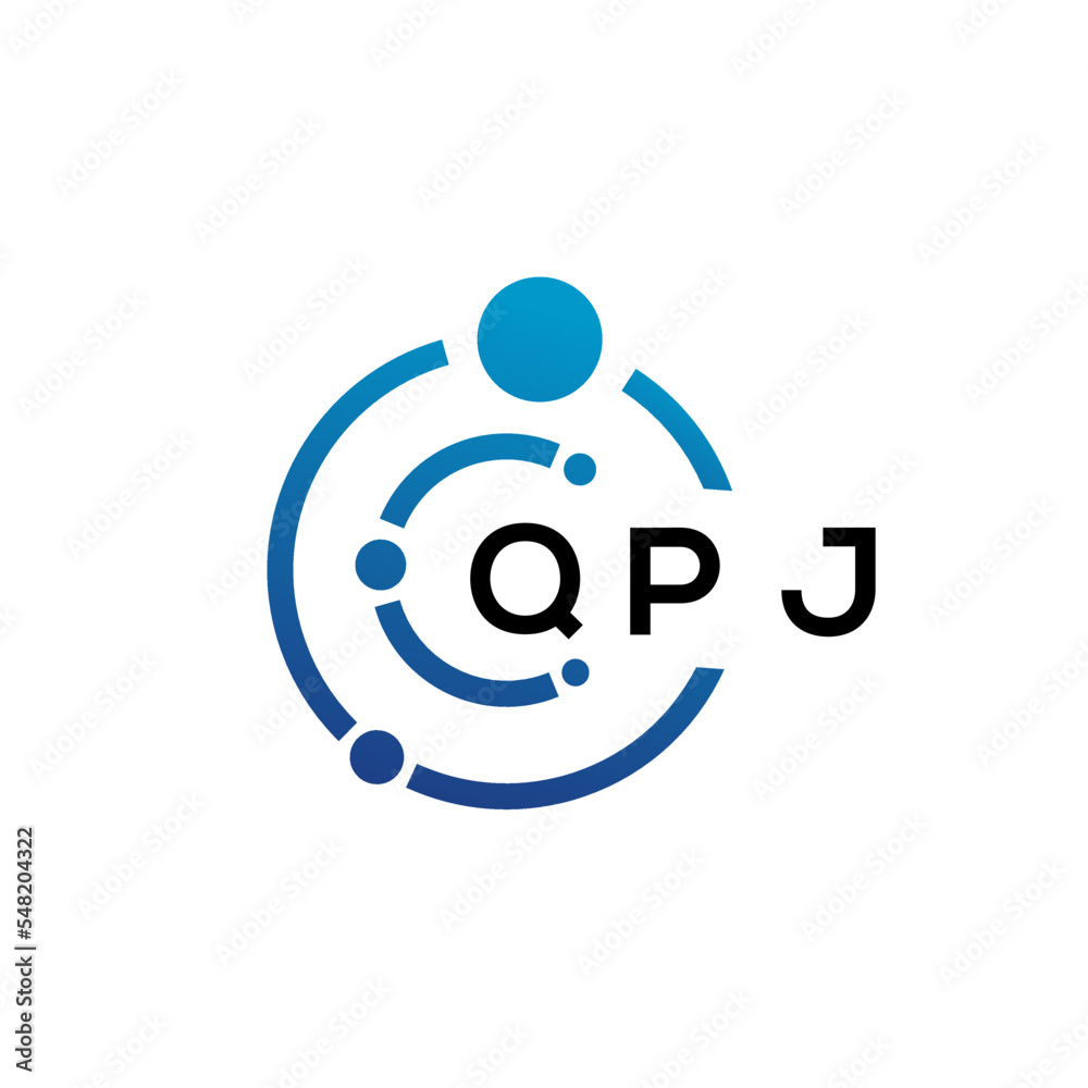 QPJ letter technology logo design on white background. QPJ creative initials letter IT logo concept. QPJ letter design. QPJ letter technology logo design on white background. QPJ creative initials letter IT logo concept. QPJ letter design.