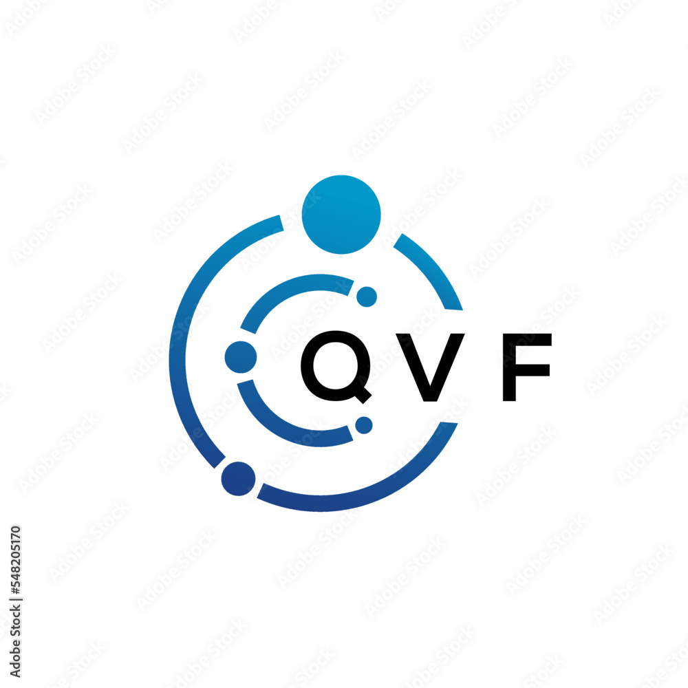 QVF letter technology logo design on white background. QVF creative initials letter IT logo concept. QVF letter design.