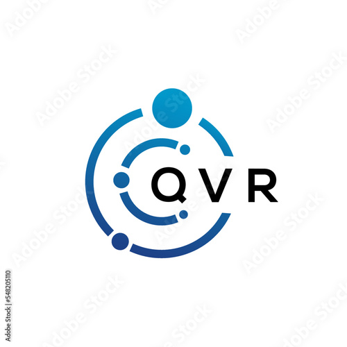 QVR letter technology logo design on white background. QVR creative initials letter IT logo concept. QVR letter design.
