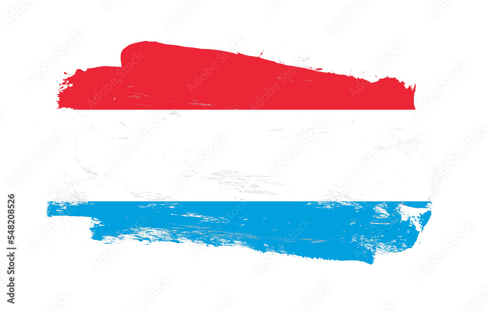 Stroke brush painted distressed flag of luxembourg on white background Stroke brush painted distressed flag of luxembourg on white background