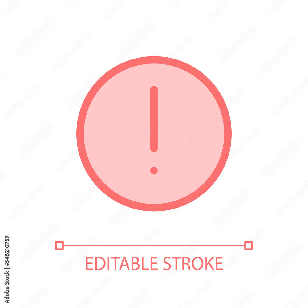 Circular shaped exclamation mark pixel perfect glassmorphism ui icon. Warning. Color filled line element with transparency. Vector pictogram in glass morphism style. Editable stroke. Arial font used Circular shaped exclamation mark pixel perfect glassmorphism ui icon. Warning. Color filled line element with transparency. Vector pictogram in glass morphism style. Editable stroke. Arial font used