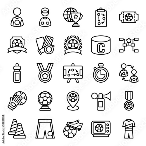 football and worldcup icon set, with modern and simple style