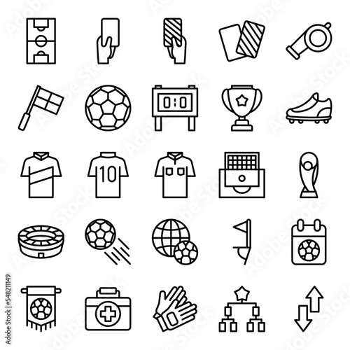 football and worldcup icon set, with modern and simple style