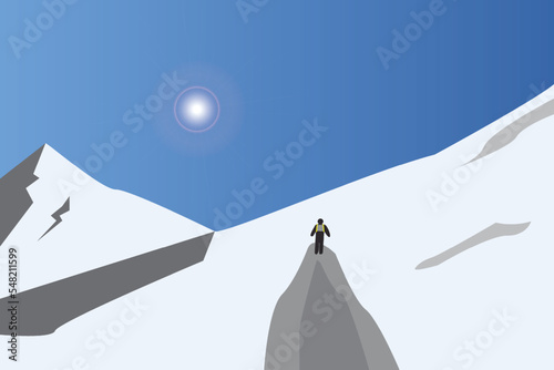 A snowy mountain climber