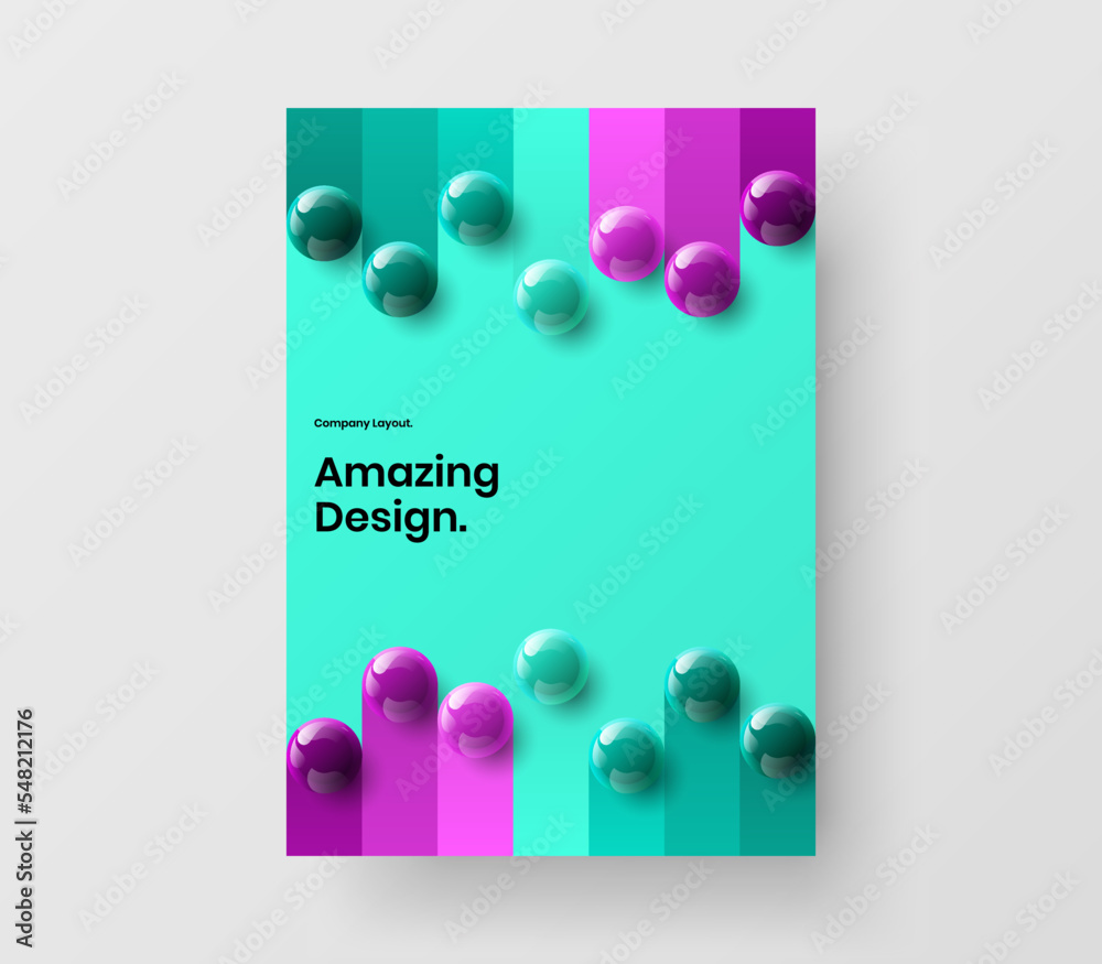 Abstract pamphlet design vector illustration. Clean realistic balls corporate cover template. Abstract pamphlet design vector illustration. Clean realistic balls corporate cover template.