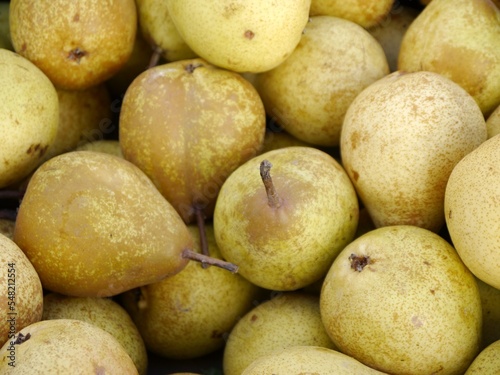 Fresh juicy pears from the market 