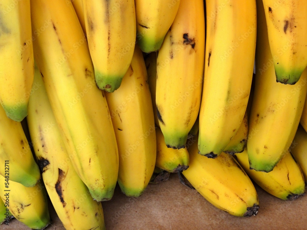 Ripe yellow bananas from the market