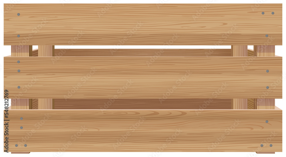 Photo Realistic Empty Wooden Crate Isolated. Quality Mockup Photo Realistic Empty Wooden Crate Isolated. Quality Mockup
