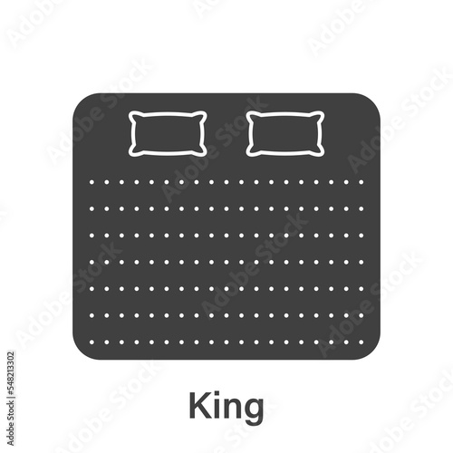 Bed Size Dimension. Mattress King Size Silhouette Icon. Bed Length Measurement for Bedchamber in Hotel or Home Pictogram. Mattress Size for Bed Room. Isolated Vector Illustration