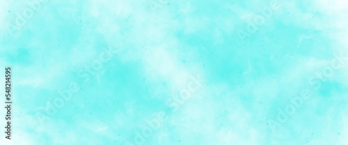 blue sky and clouds, beautiful Blue acrylic and watercolor textures on white paper background, colorful blue green watercolor. abstract aquarelle background with copy space for design.