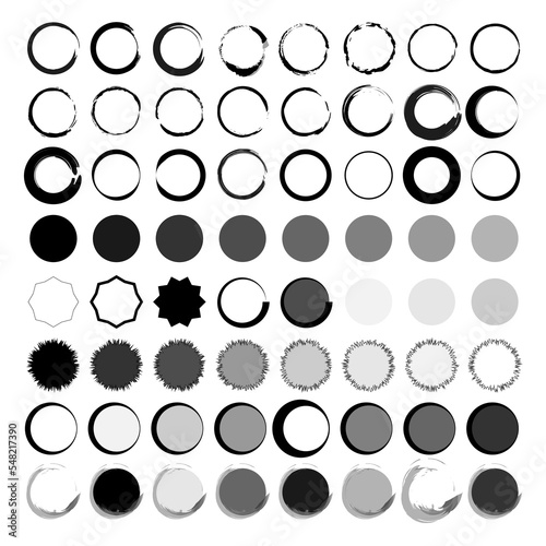Circle frame set. Gradient background set. Round frame set. Round shape. Vector illustration. stock image. 