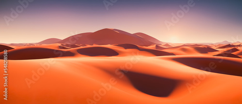 Artistic concept of painting a beautiful landscape of wild desert nature, Generative AI