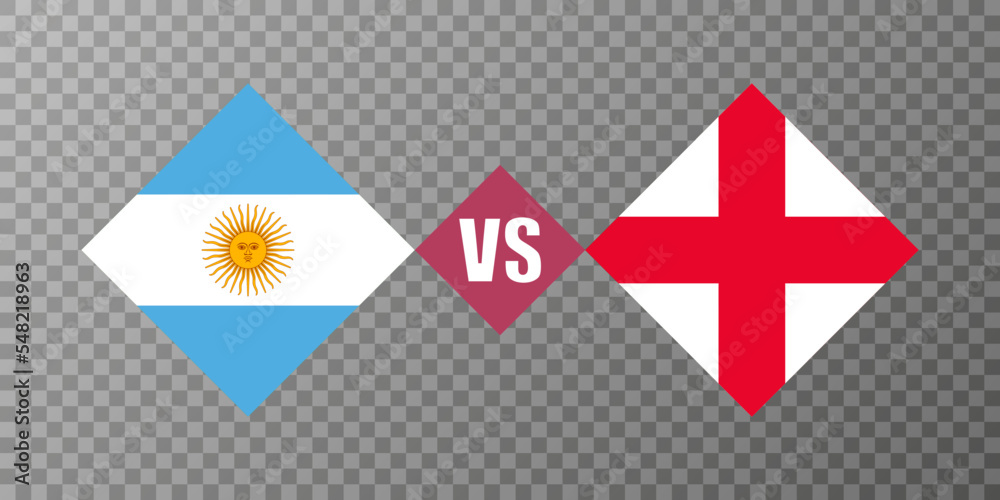 Fototapeta premium Argentina vs England flag concept. Vector illustration.