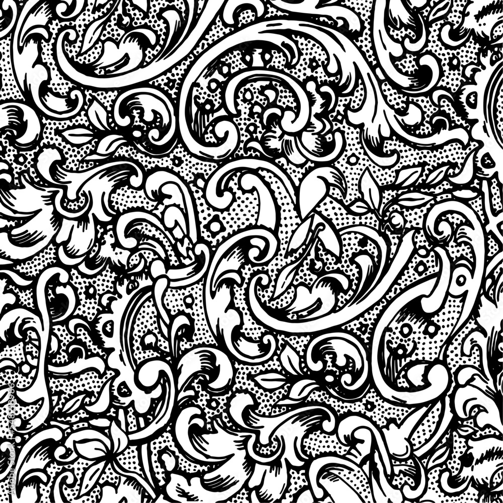 black and white floral ornament black and white floral ornament