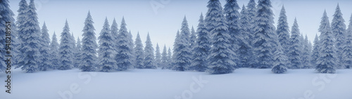 Artistic concept illustration of a panoramic winter landscape, background illustration. © 4K_Heaven