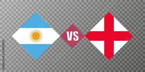 Argentina vs England flag concept. Vector illustration.