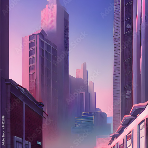 Vaporwaveをテーマにした架空都市