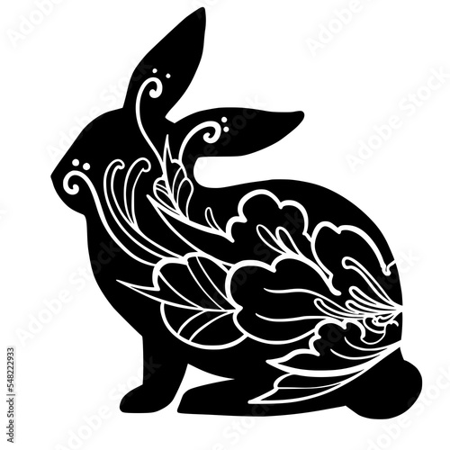 Fototapeta Naklejka Na Ścianę i Meble -  
Easter bunny, bunny, Easter, Halloween, moth, animal, wild, doodle, line art, outline, rabbit, zentangle, vector, drawing, mammal, tattoo, art
