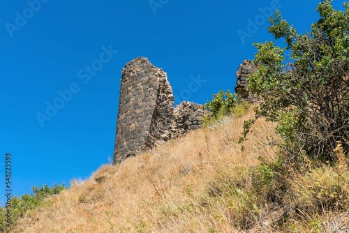 Armenia, Amberd, September 2022. A dilapidated tower of an ancient fortress.