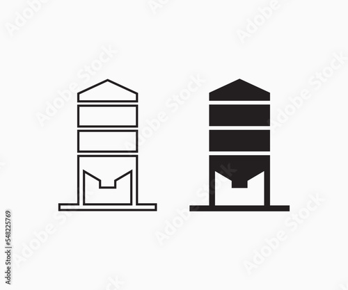 Silo vector icon. Outline Silo icon. Granary Icon. Silo icon from Agriculture