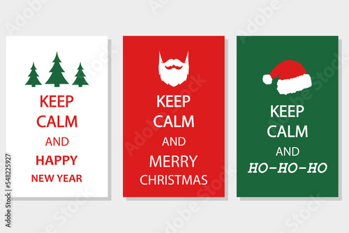 Keep calm and merry Christmas vector background