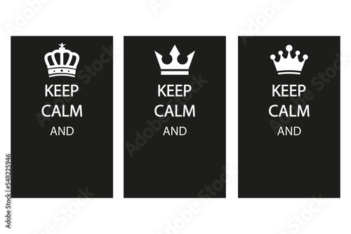 Crown Keep calm vector in black background