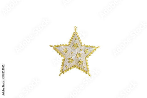 christmas star isolate on white background. Selective focus. Tree.
