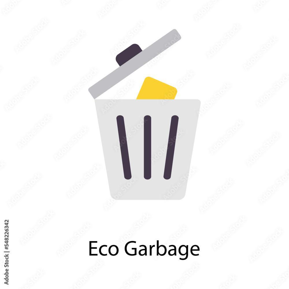 Eco Garbage vector Flat  Icons. Simple stock illustration