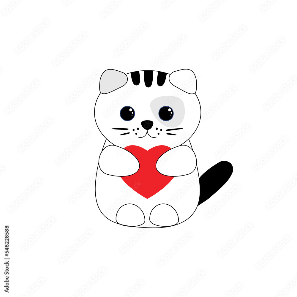 Fototapeta premium cat with heart