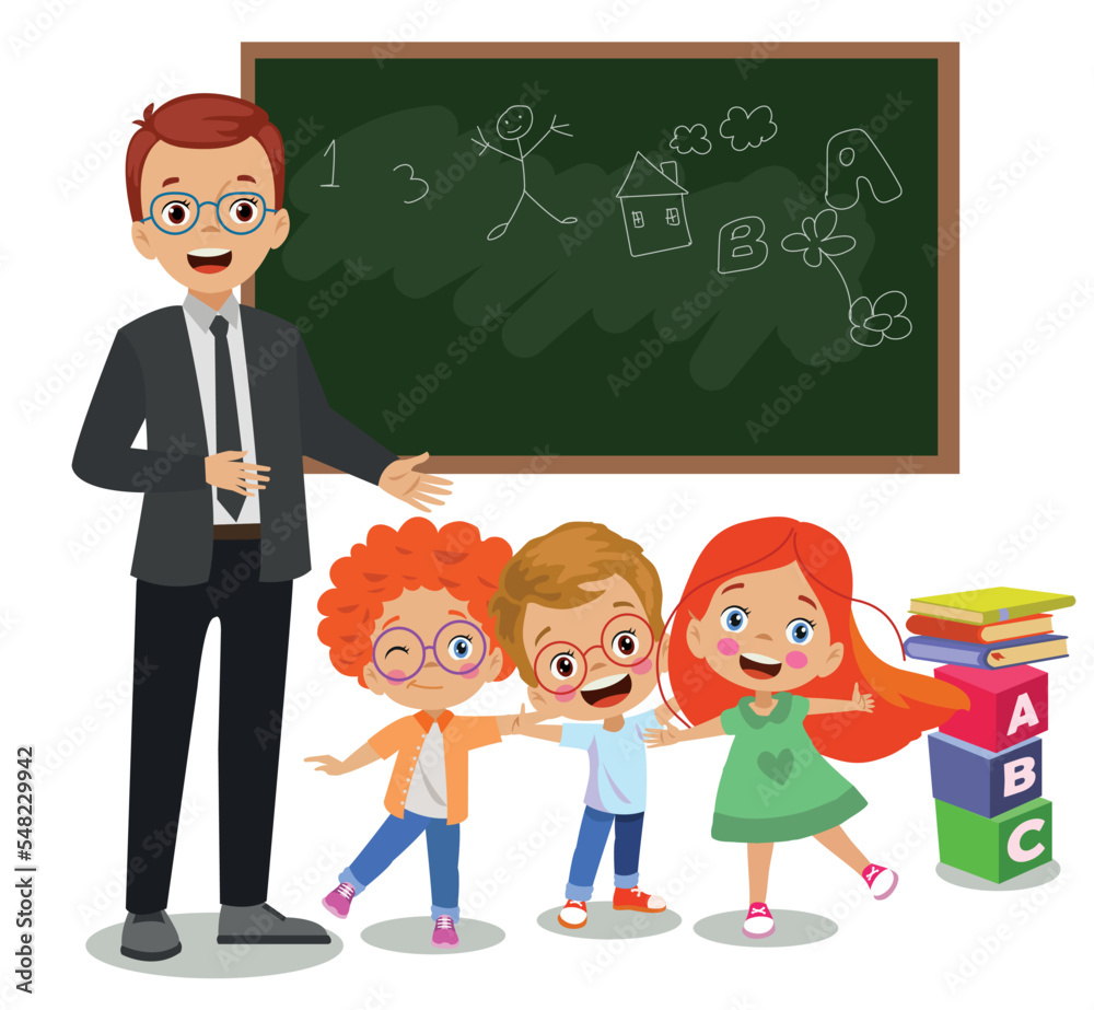 classroom teacher and cute students classroom teacher and cute students