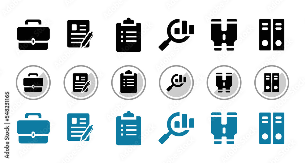 set of business icons and office silhouette illustrations, a simple vector design set of business icons and office silhouette illustrations, a simple vector design