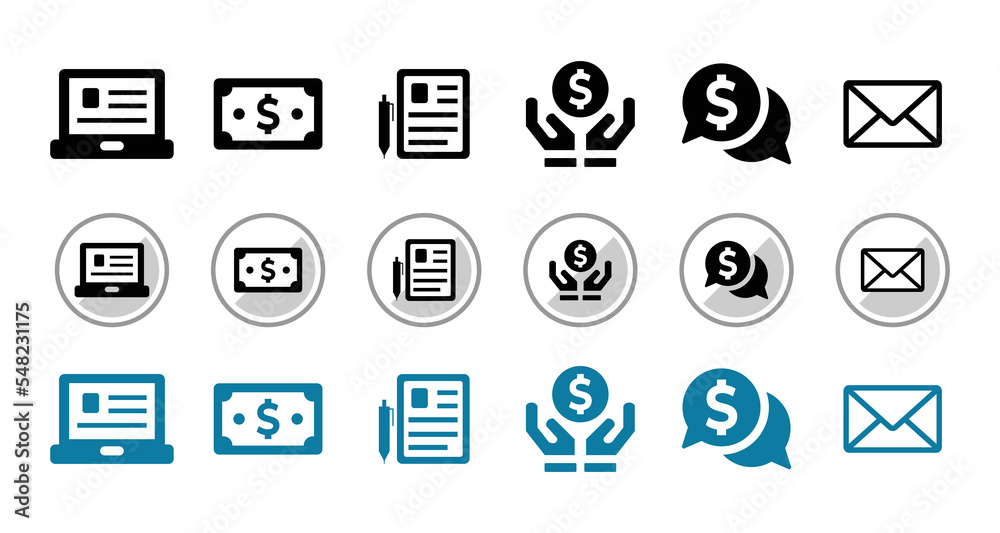 set of business icons and office silhouette illustrations, a simple vector design set of business icons and office silhouette illustrations, a simple vector design