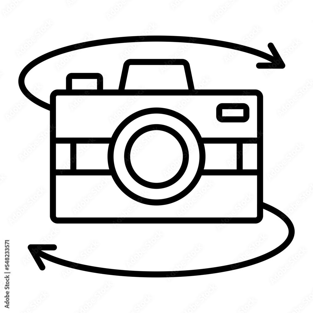 360 Camera Line Icon 360 Camera Line Icon