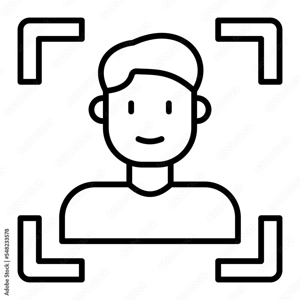 Face Scan Line Icon Face Scan Line Icon
