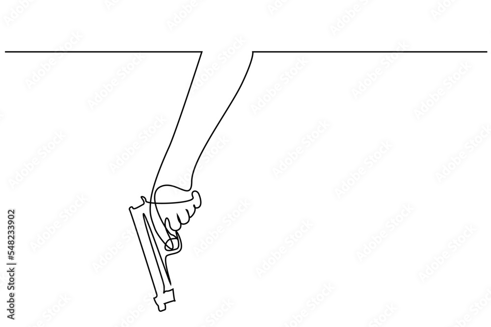 human holding arm weapon threat danger one single line concept human holding arm weapon threat danger one single line concept