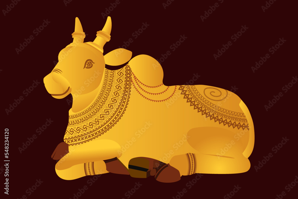 Indian Bull Nandi Ride of Lord Shiva Stock Vector | Adobe Stock