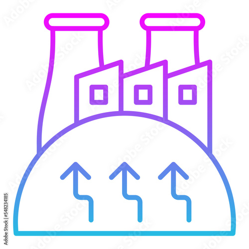 Geothermal Energy Line Gradient Icon