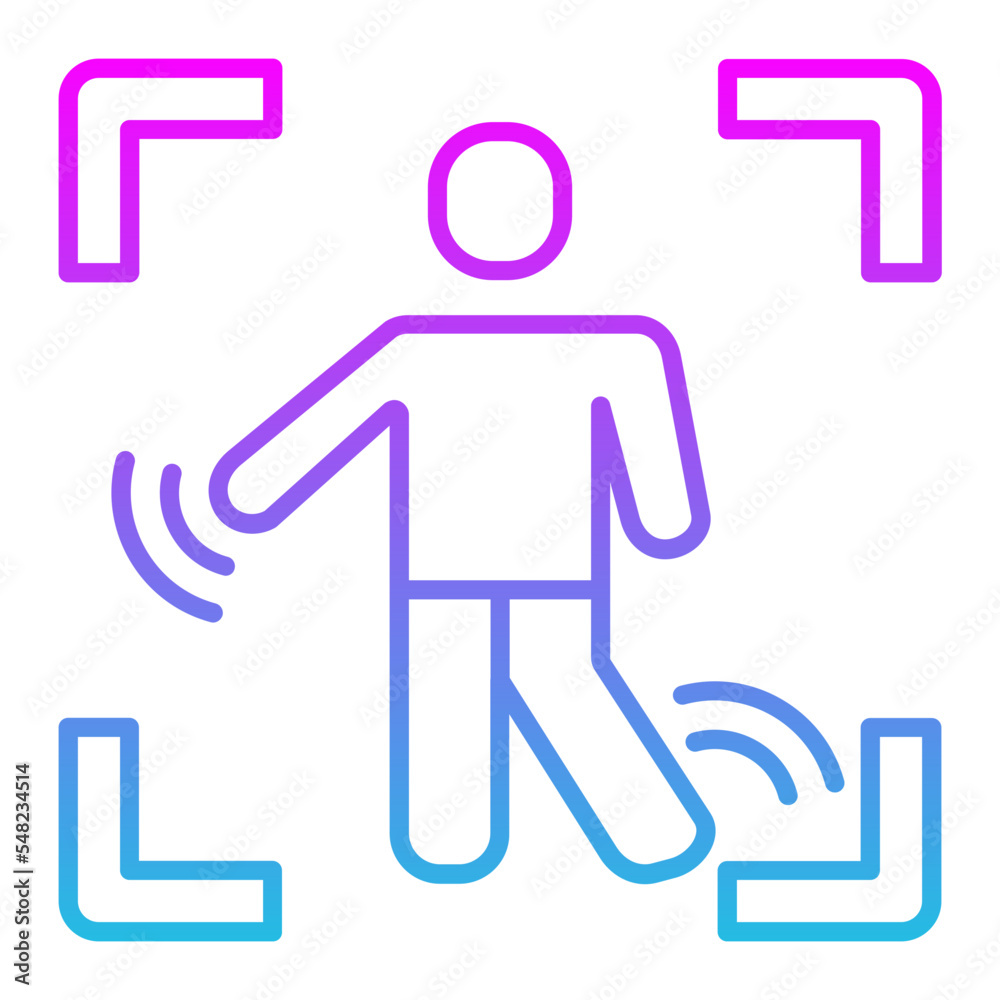 Motion Capture Line Gradient Icon Motion Capture Line Gradient Icon
