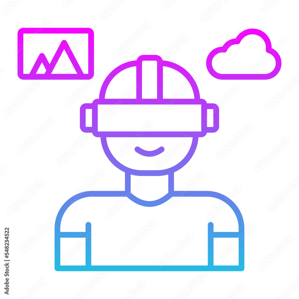 Virtual Reality Line Gradient Icon Virtual Reality Line Gradient Icon