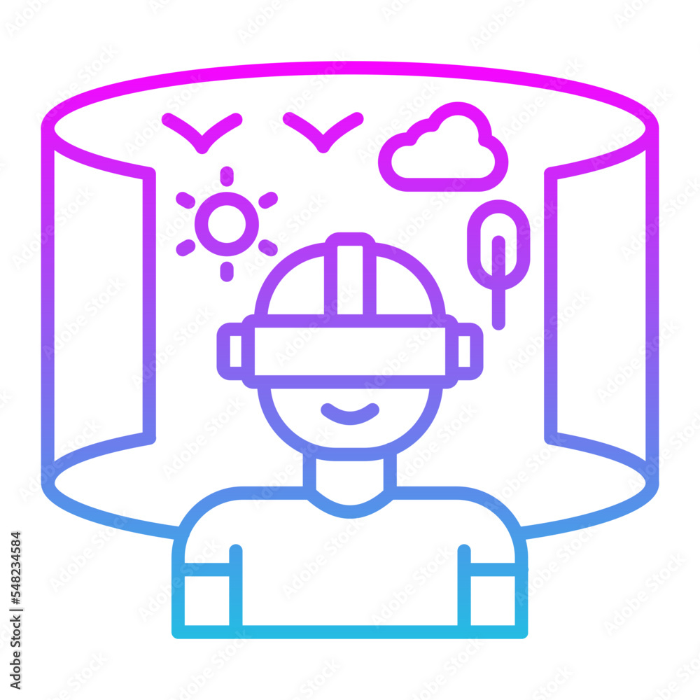 Virtual Tour Line Gradient Icon Virtual Tour Line Gradient Icon