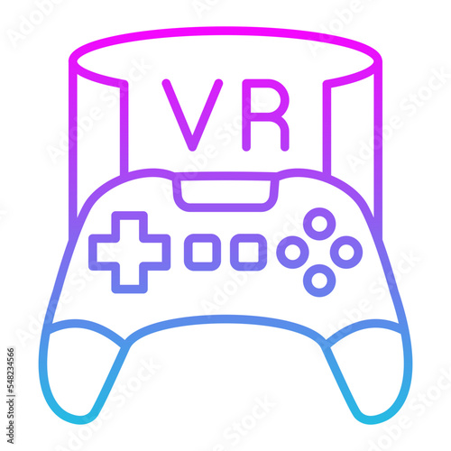 Vr Game Line Gradient Icon