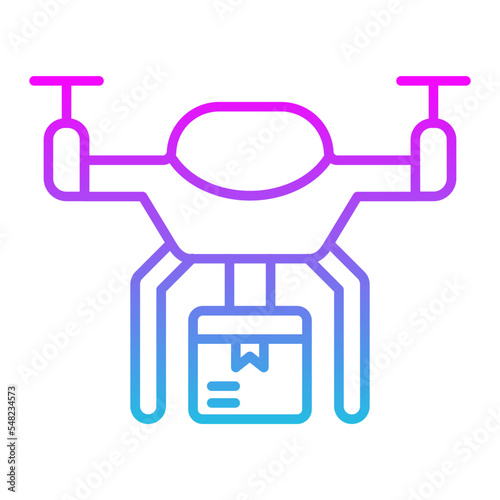 Drone Delivery Line Gradient Icon