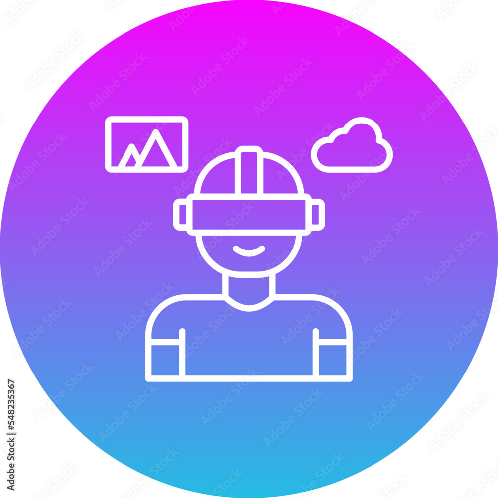 Virtual Reality Gradient Circle Line Inverted Icon Virtual Reality Gradient Circle Line Inverted Icon