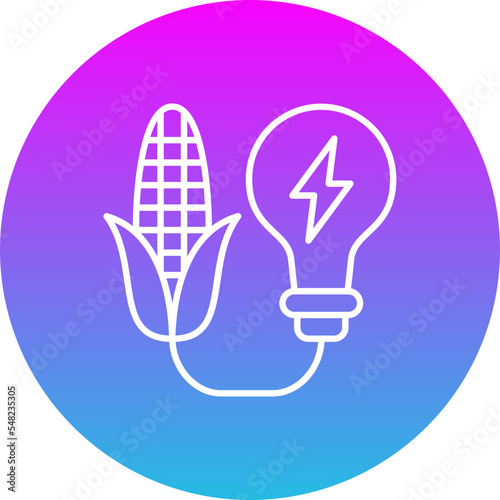 Biomass Energy Gradient Circle Line Inverted Icon
