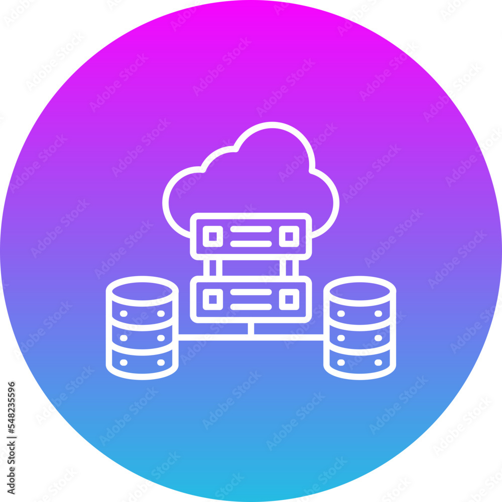 Cloud Server Gradient Circle Line Inverted Icon Cloud Server Gradient Circle Line Inverted Icon